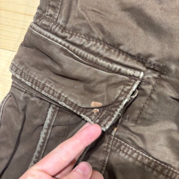 Vintage Abercrombie & Fitch Cargo Shorts Mens 36 Brown Heavyweight Distressed - Picture 5 of 12